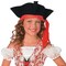 Girls Swashbuckler Pirate Costume with Dress Hat and Striped Leggings for Halloween